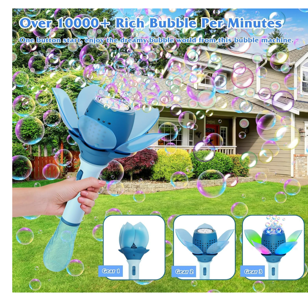 Flower bubble wand outdoor play showcase