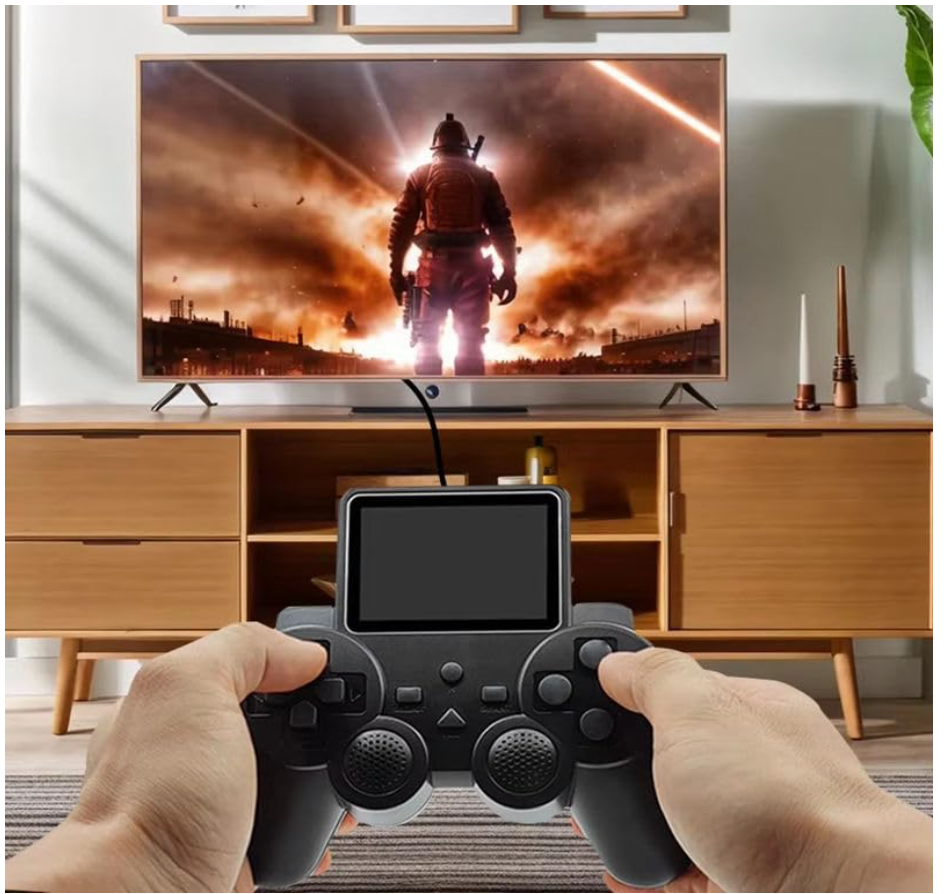 Promotional illustration of S10 console connected to a television