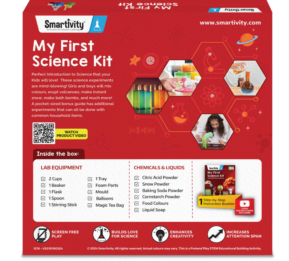 Science activity examples including magic milk, water, balloon and snow