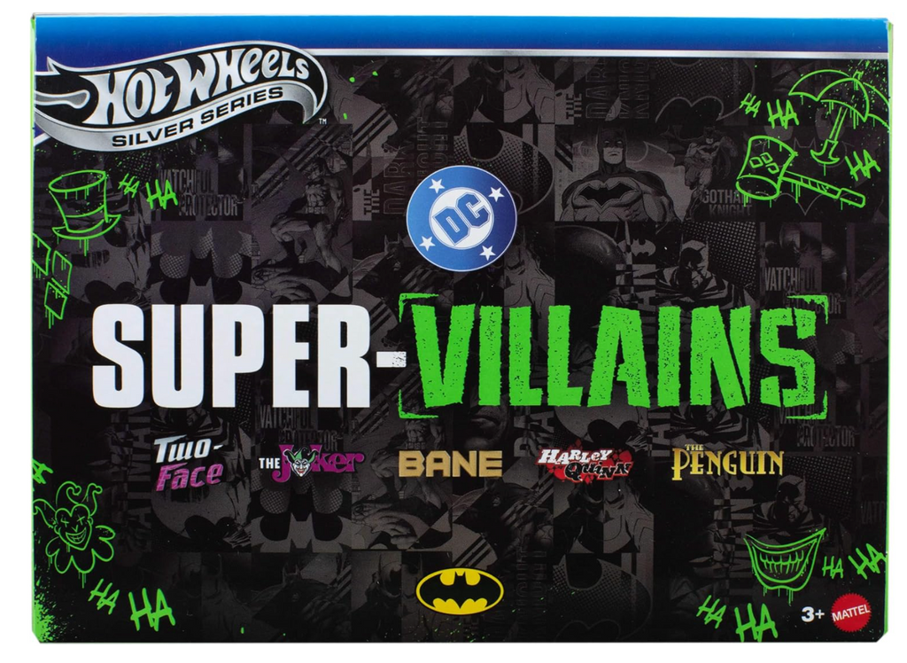 Hot Wheels Silver Series DC Super-Villains black and green outer gift box