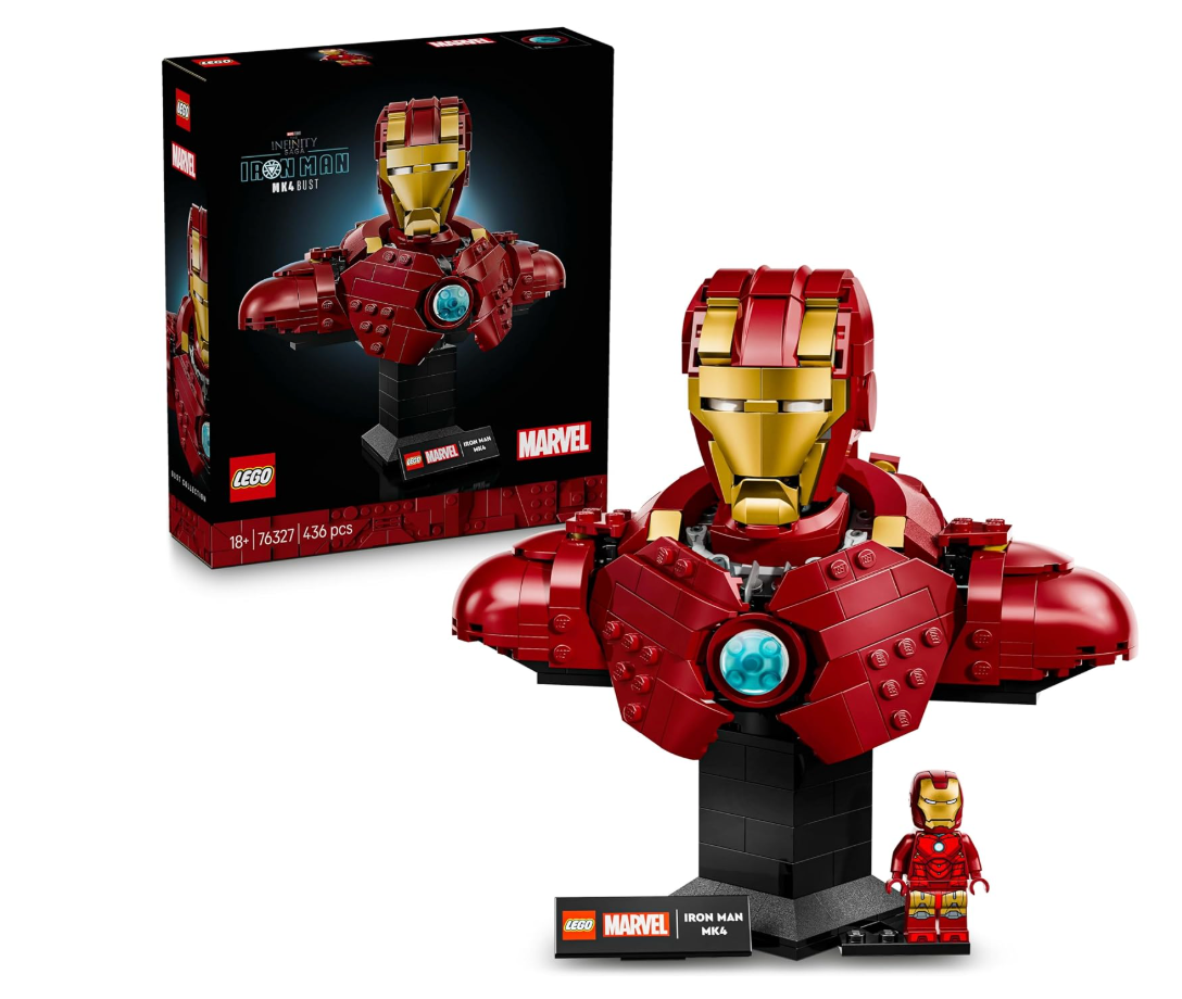LEGO Marvel 76327 Iron Man MK4 Bust with display stand, minifigure and retail box