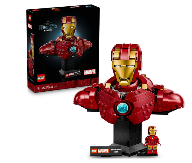LEGO Marvel 76327 Iron Man MK4 Bust with display stand, minifigure and retail box