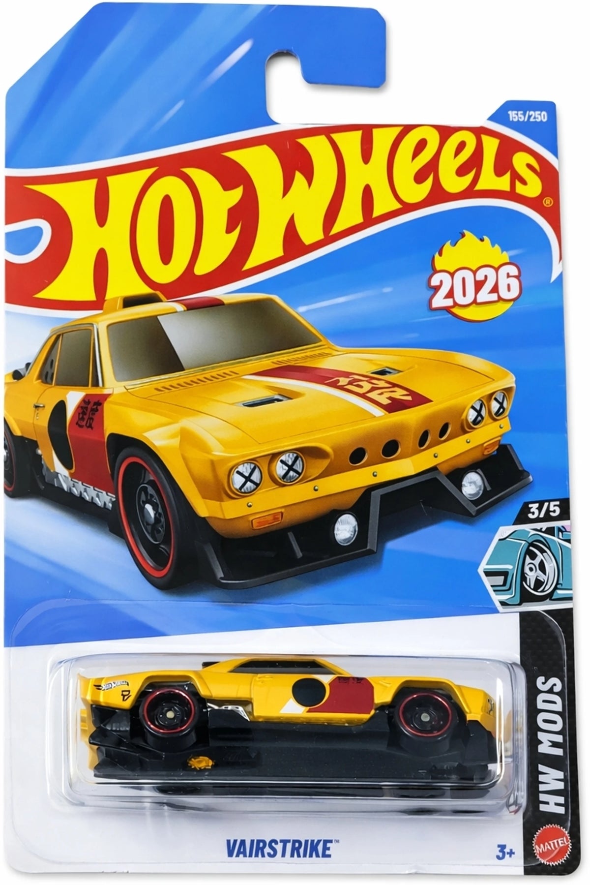 Hot Wheels Vairstrike 2026 HW Mods 3/5 on card packaging