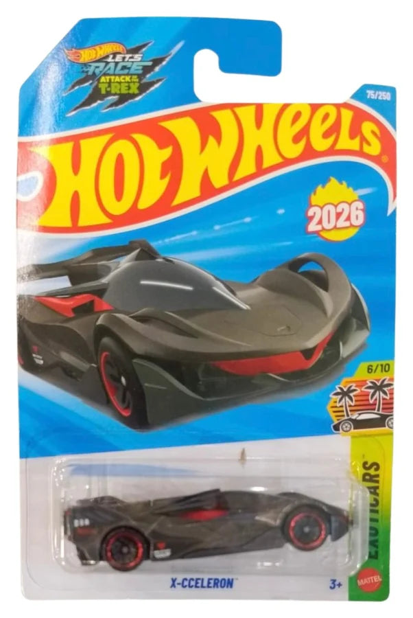 Hot Wheels X-Cceleron 2026 Exoticars 6/10 on card packaging