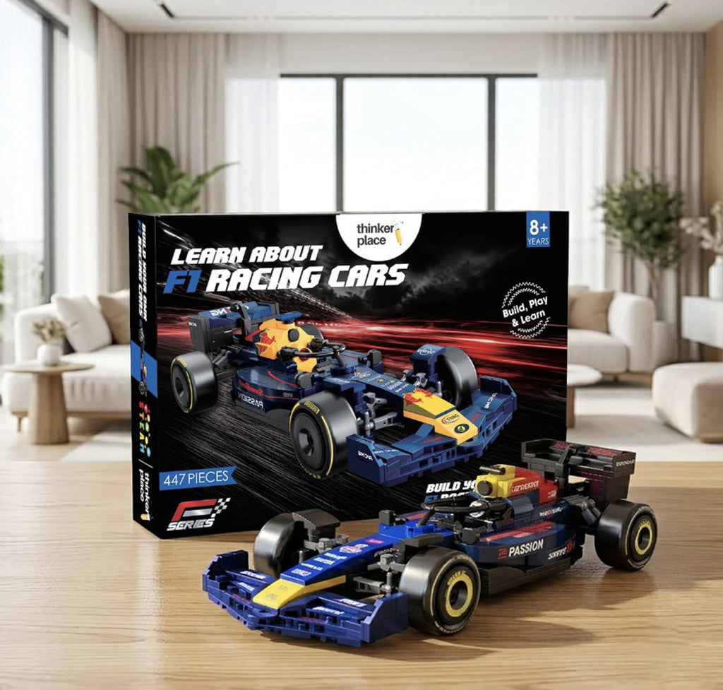 ThinkerPlace Gallop F1 Building Set – 447 pcs, Black & Blue – view 5