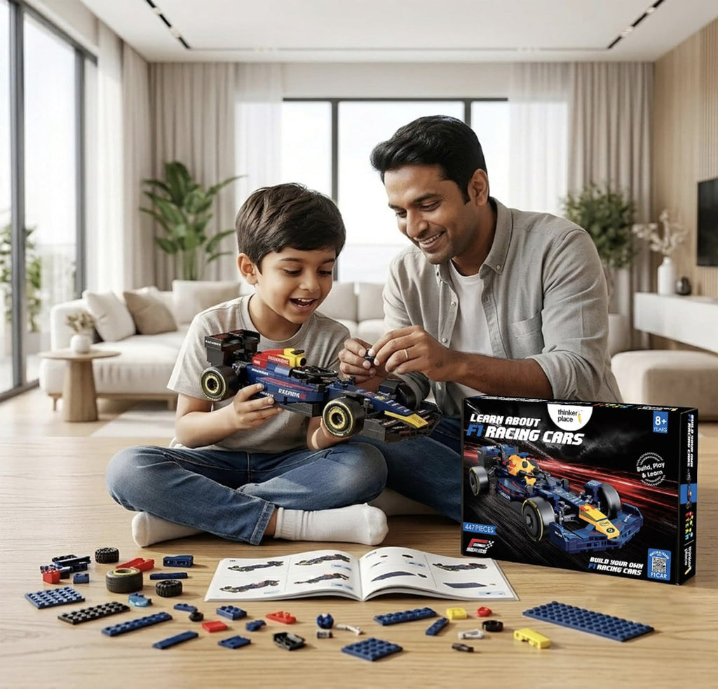 ThinkerPlace Gallop F1 Building Set – 447 pcs, Black & Blue – view 2