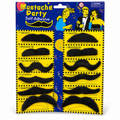 Black self adhesive moustache set – 12 pieces