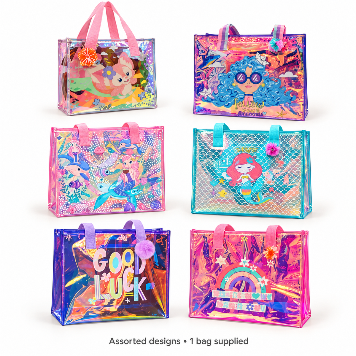 Holographic Character Tote Bag – Assorted Designs, 1 Bag