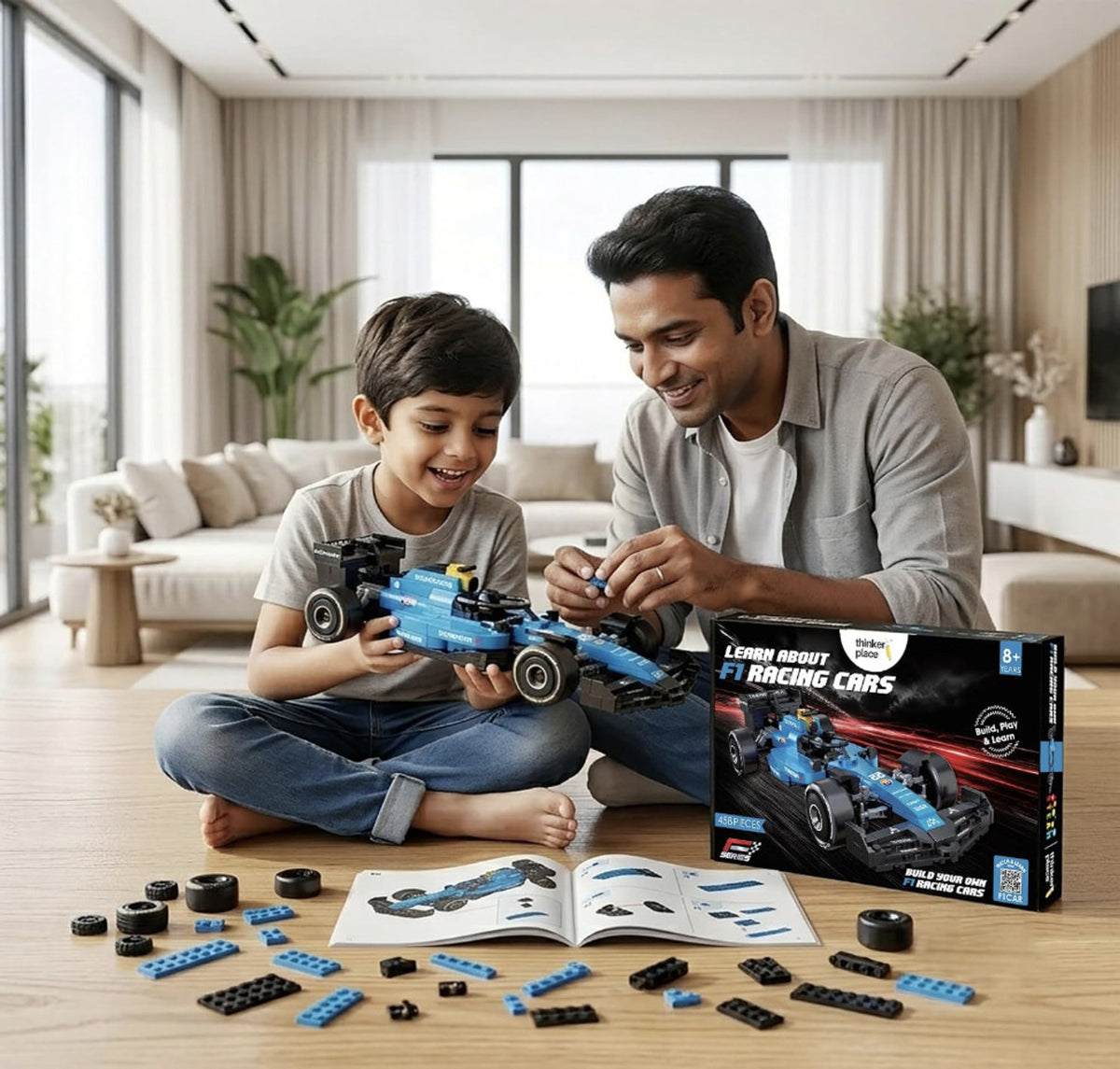 ThinkerPlace Hurricane F1 Building Set – 458 pcs, Blue – view 4
