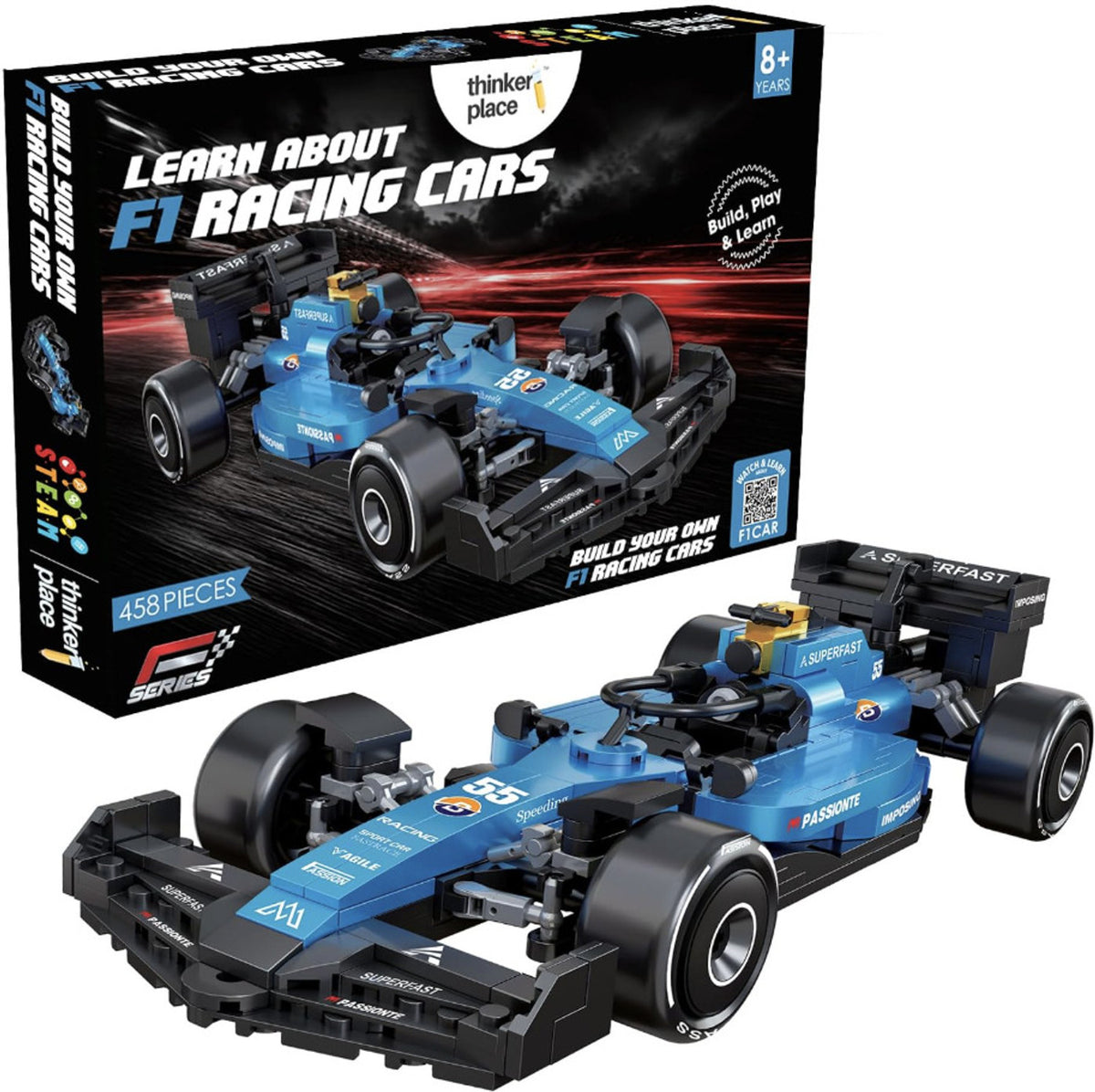 ThinkerPlace Hurricane F1 Building Set – 458 pcs, Blue – view 5