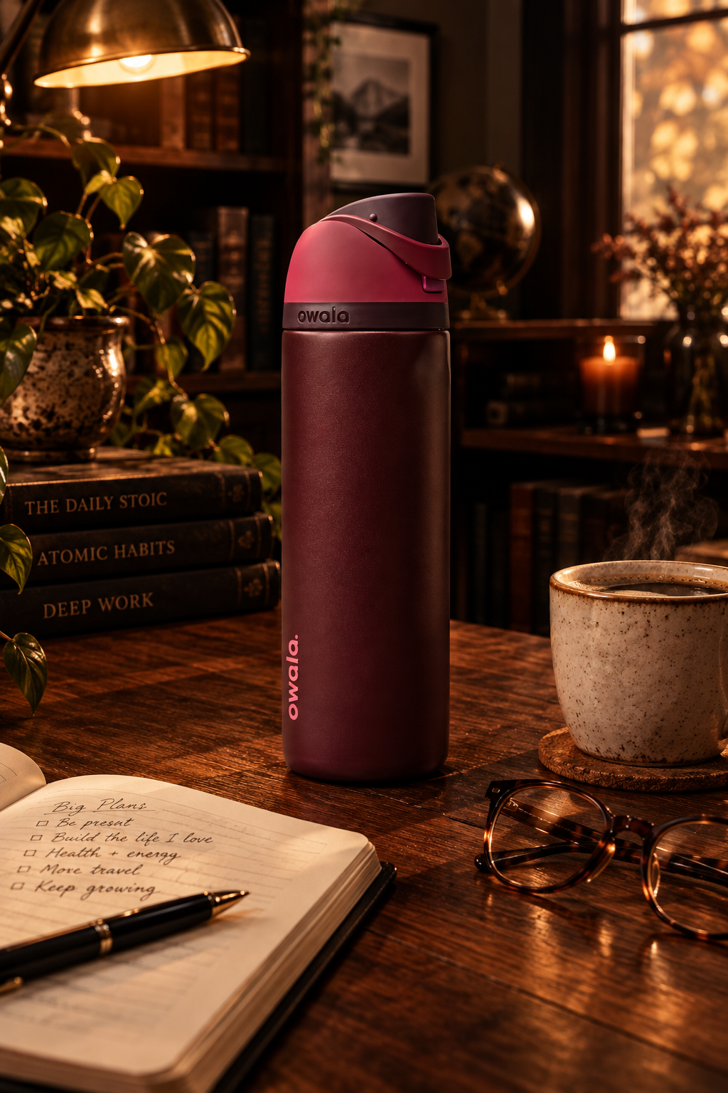 Owala Black Cherry – Home Office Lifestyle