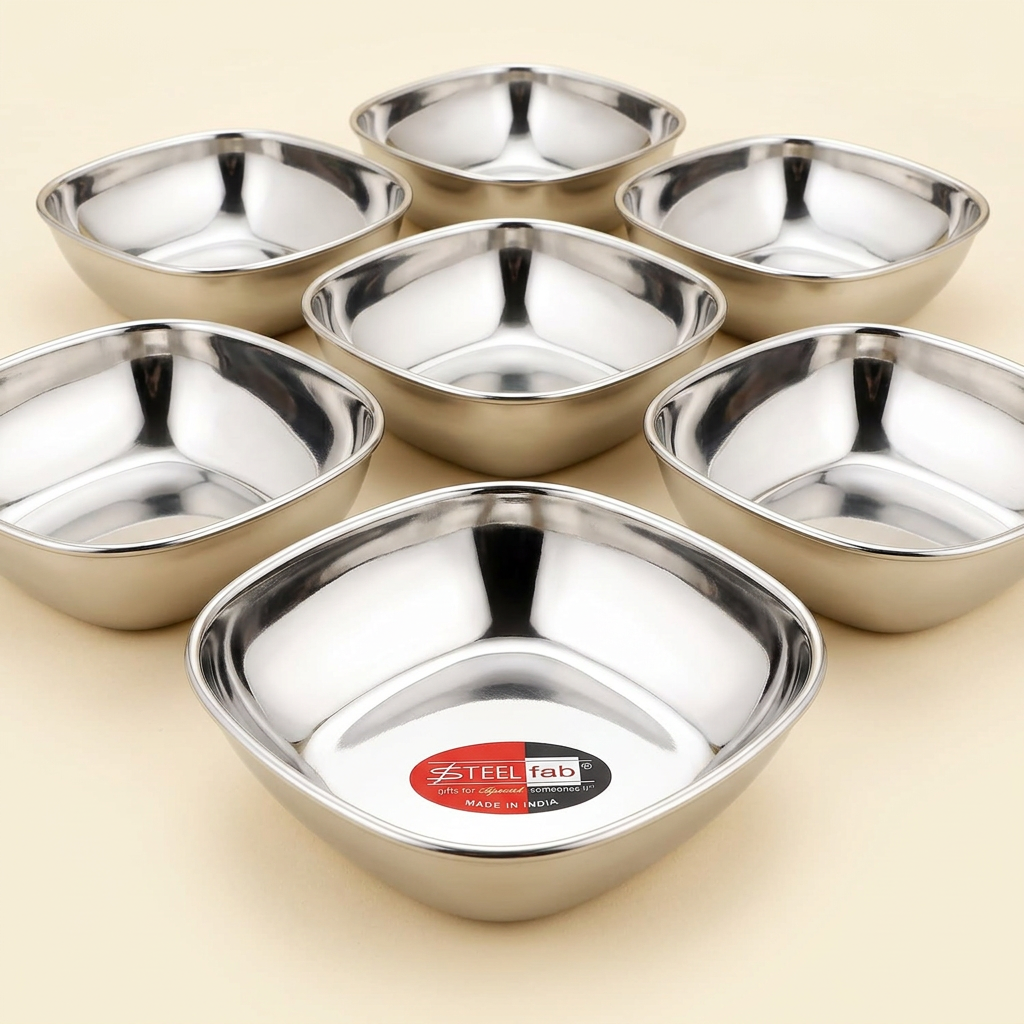 AI illustration: Medium square bowl detail with matching set