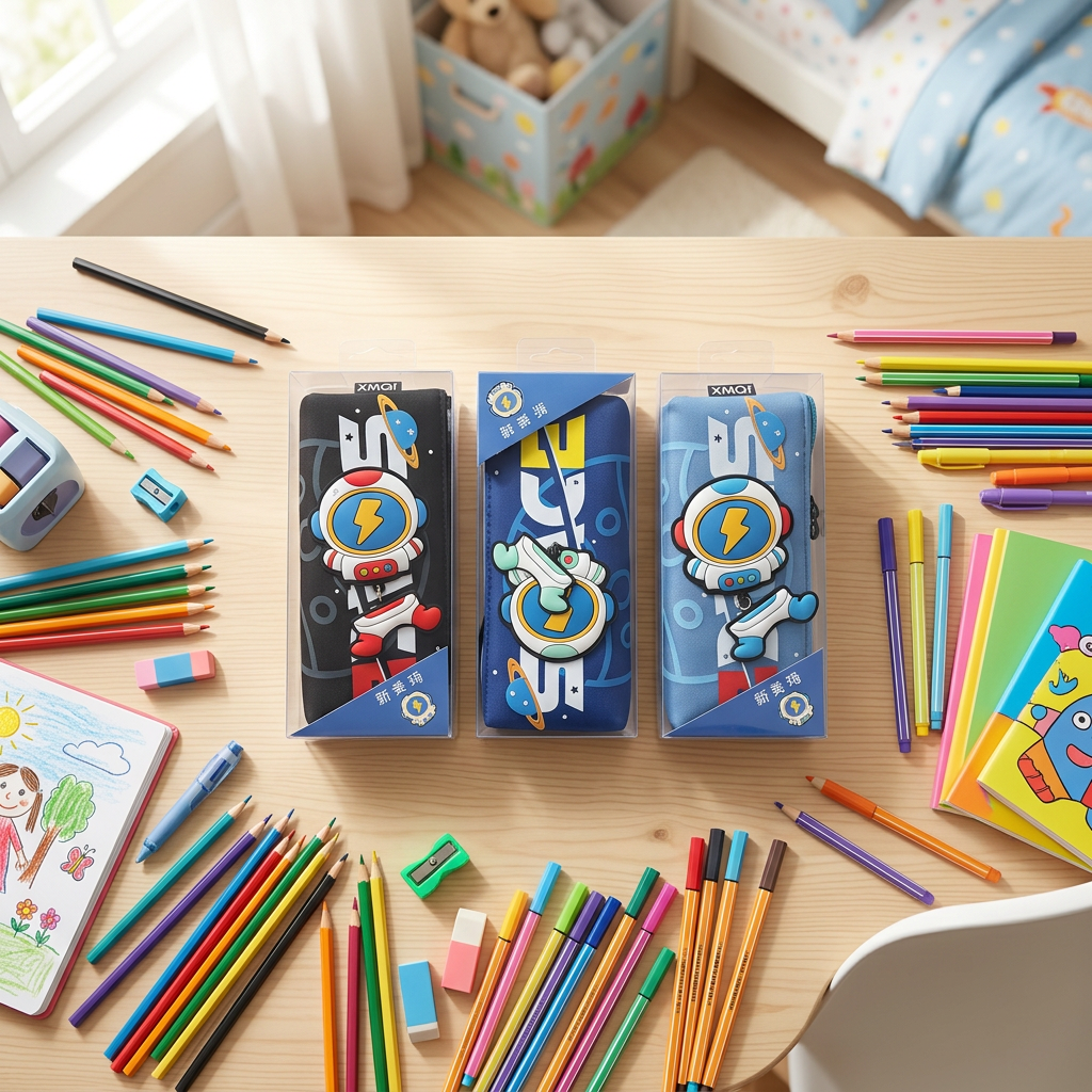 XMQI Pencil Case - Lifestyle Flat Lay