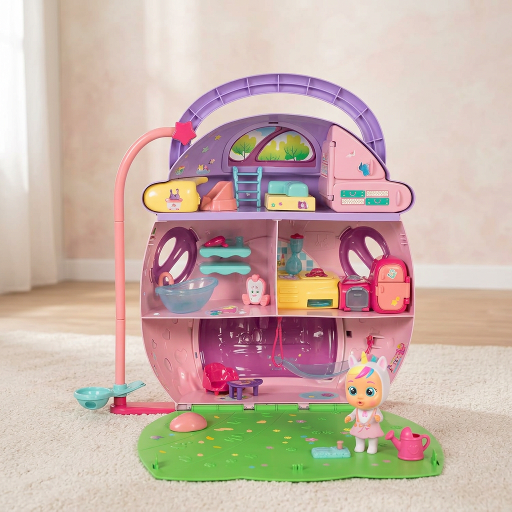 Cry Babies Dreamy’s Mega House in a playroom setting