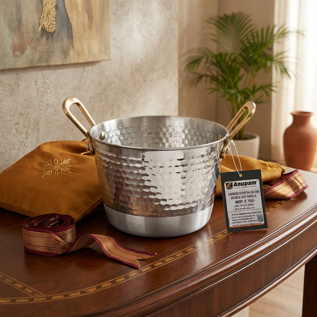 AI-generated gifting illustration of Anupam medium hammered round pan