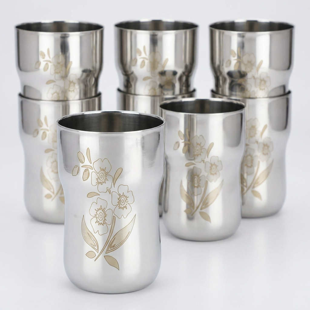 AI illustration: floral tumbler detail with matching set