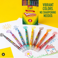 Crayola Twistables colorful crayons fanned on yellow background lifestyle