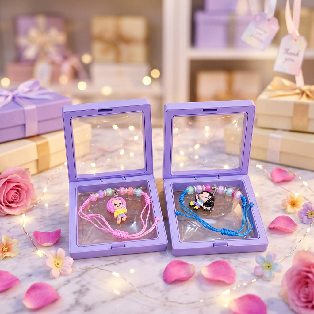 K-Pop bracelet gift set marble surface with flowers