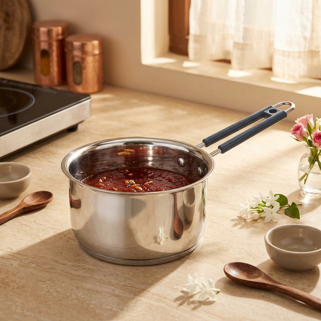 AI-generated hosting illustration of Natraj 14 cm saucepan