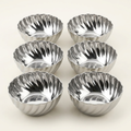 AI illustration: six matching Natraj fluted bowls studio view