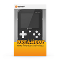 AI packaging illustration: Sameo Dreamboy white-button console in reference-inspired box; actual retail packaging unverified