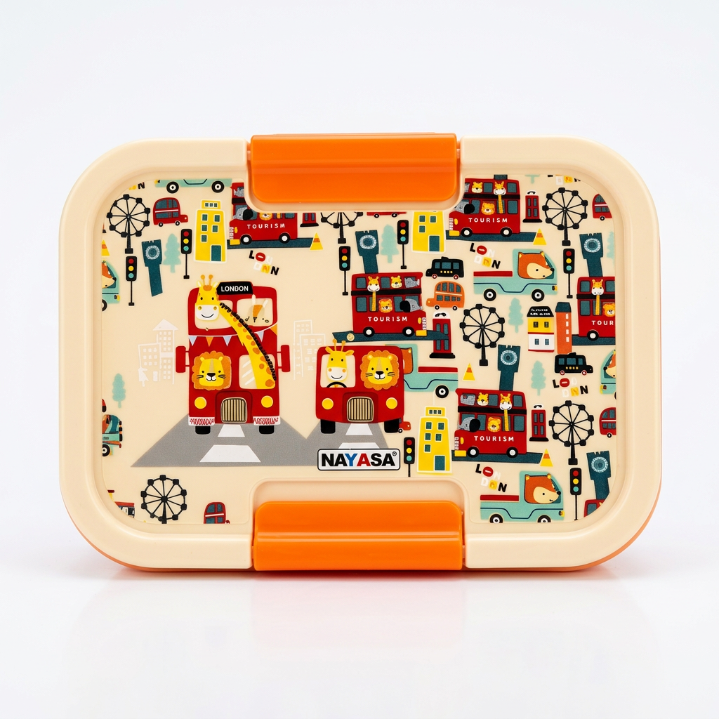 Nayasa Kids Lunch Box - Orange London design