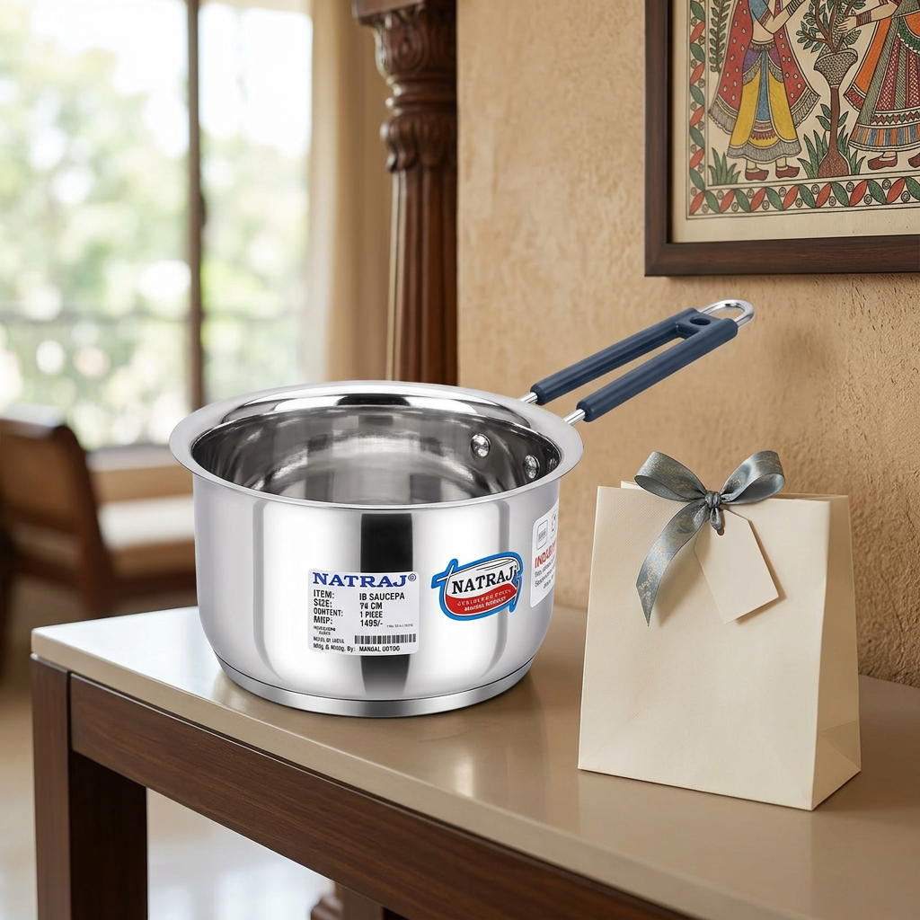 AI-generated gifting illustration of Natraj 14 cm saucepan