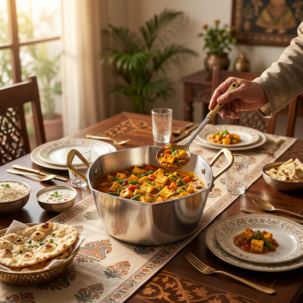 AI-generated hosting illustration of Anupam Big Plain Hexa Pan