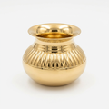 AI-generated Small fluted gold-tone lota, based on supplied photographs.