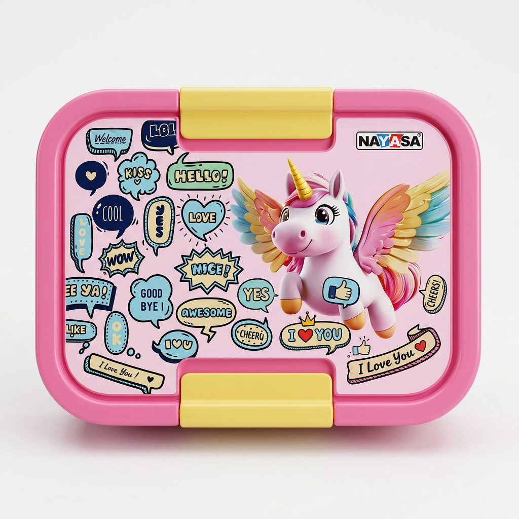 Nayasa Kids Lunch Box - Pink Unicorn design