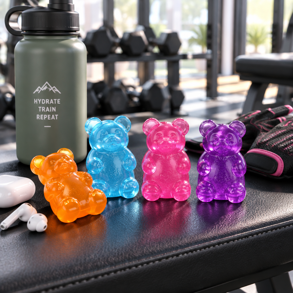 Gummy Bear squishy toy at the gym