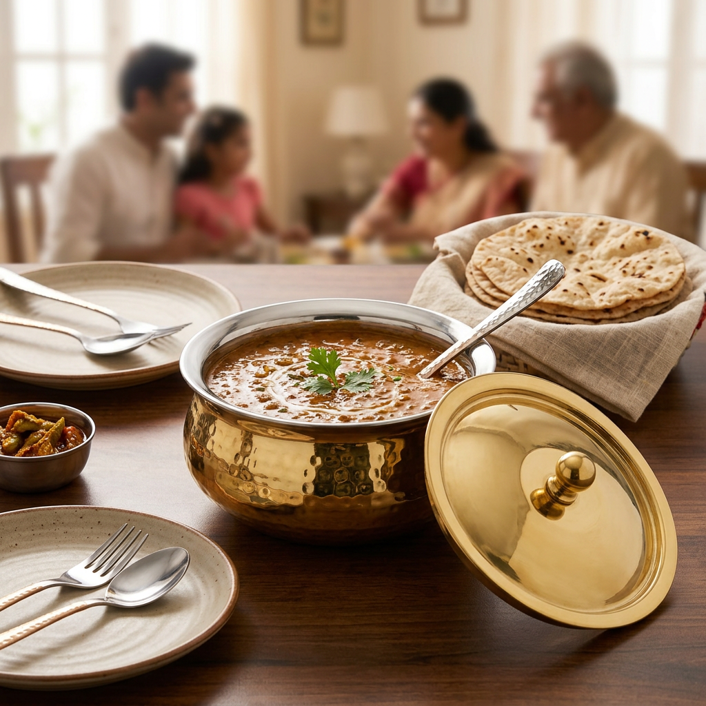 AI-generated everyday dining illustration of Anupam handi