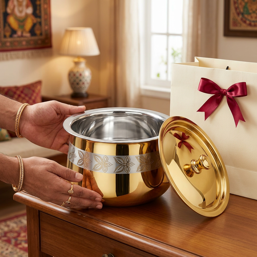 AI-generated housewarming gifting illustration of PVD 8 floral handi