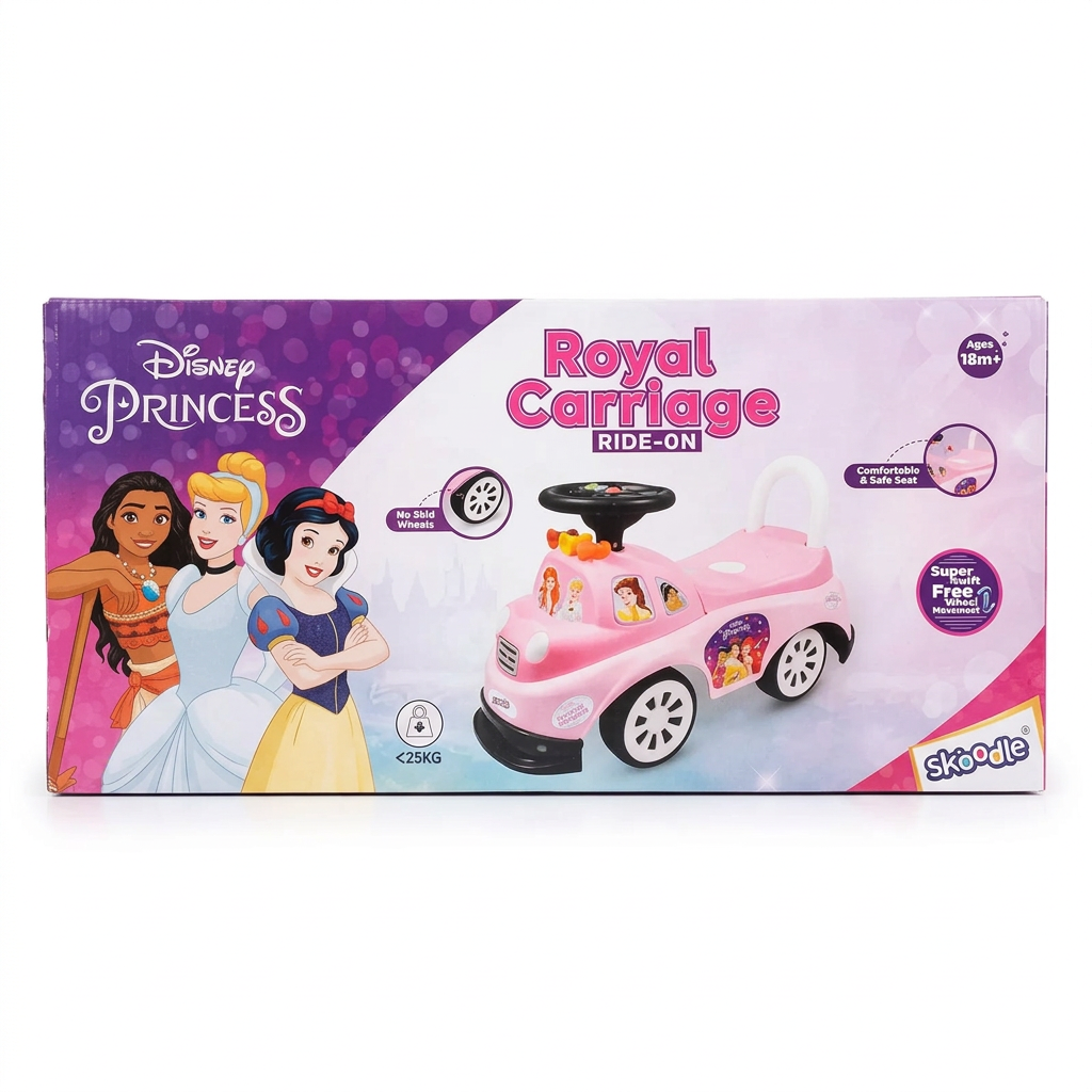Skoodle Disney Princess Royal Carriage Ride-On – Pink