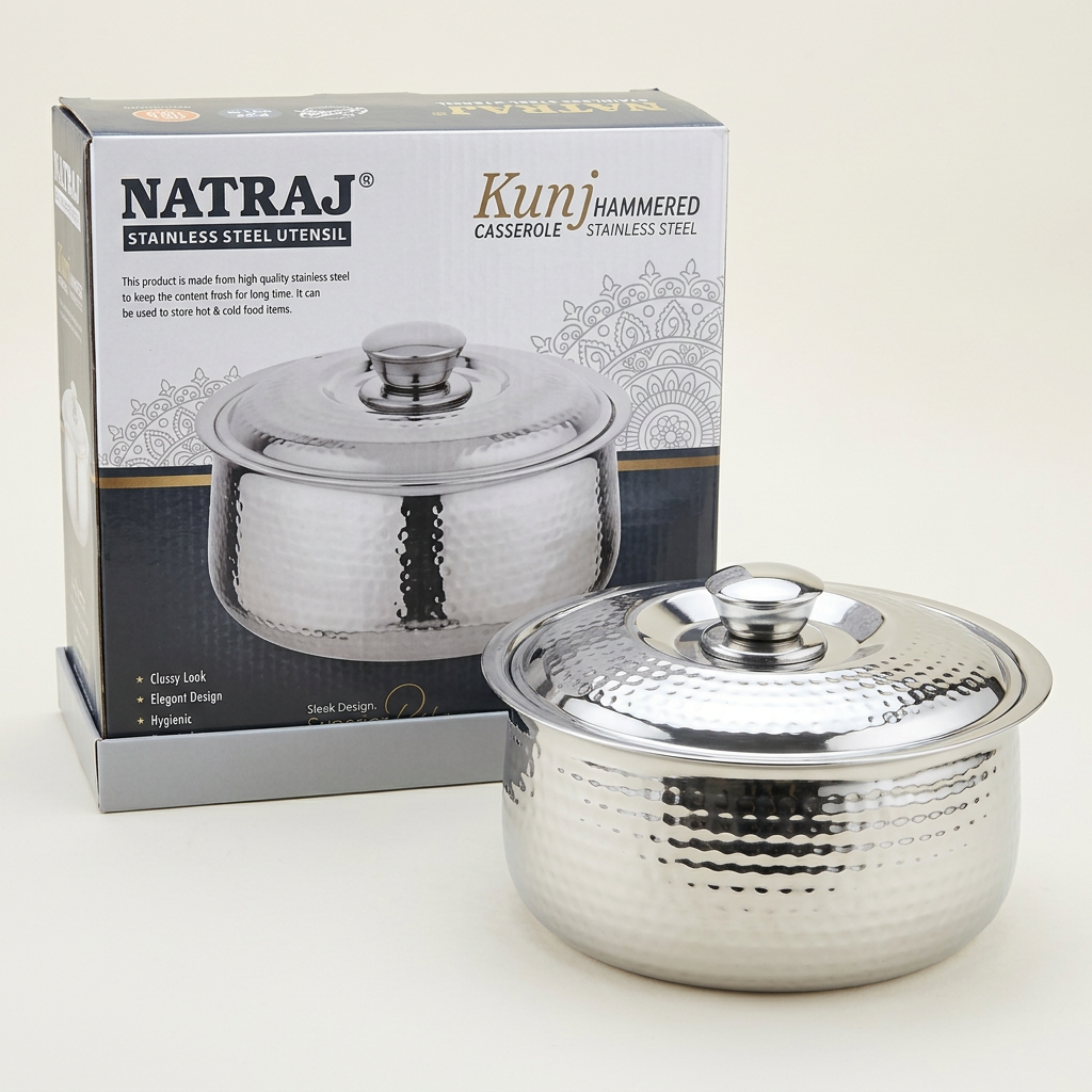 AI-generated packshot illustration of Natraj Kunj casserole with its box