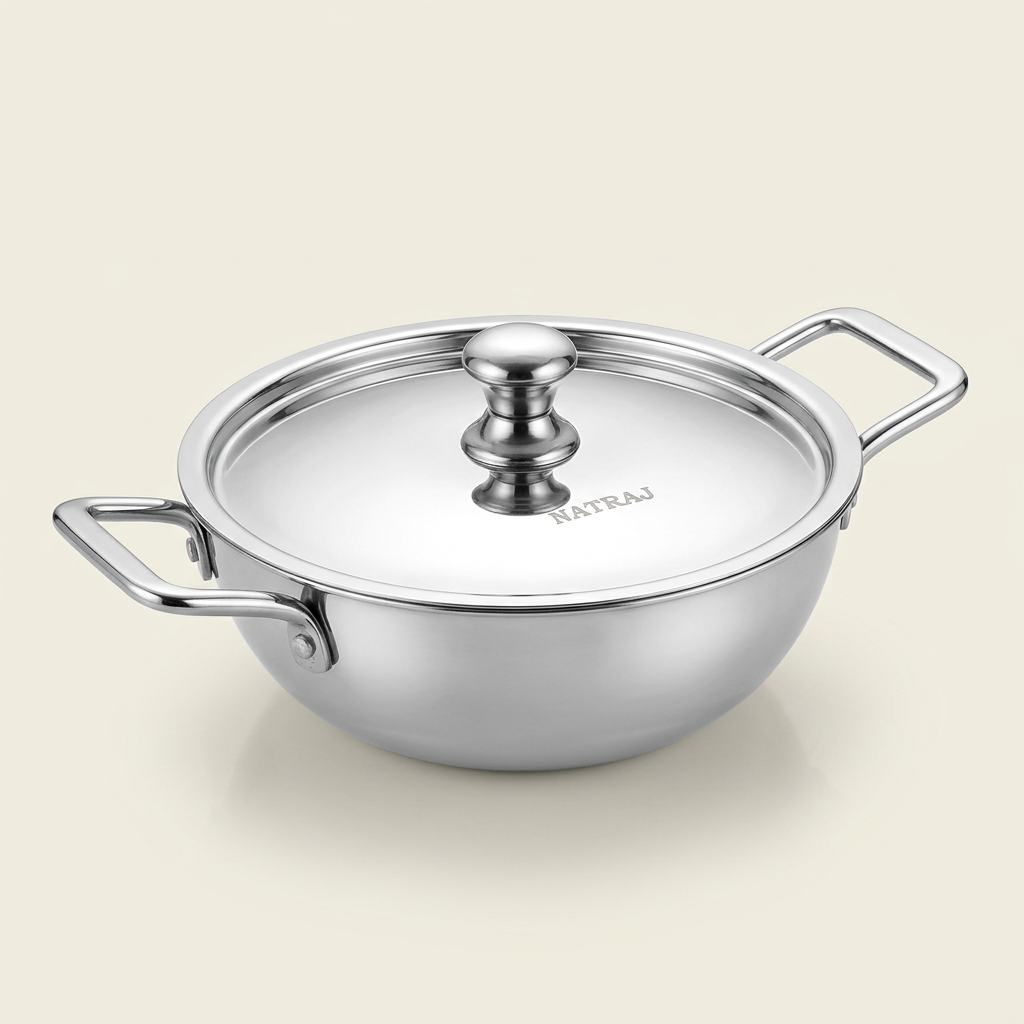 AI illustration: 20 cm kadai with lid studio view