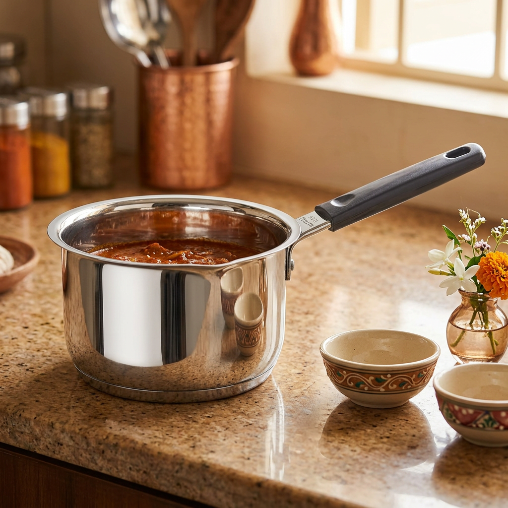AI-generated hosting illustration of Natraj 12 cm saucepan