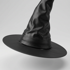AI illustration: black witch hat fabric and brim detail
