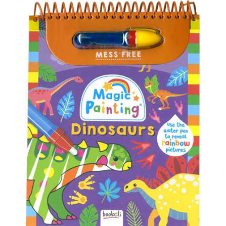 Bookoli Magic Painting Dinosaurs Vol. 2 mess-free water pen activity book purple cover