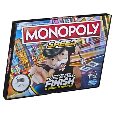Monopoly Speed Board Game – Fast-Paced Family Game, Age 8+