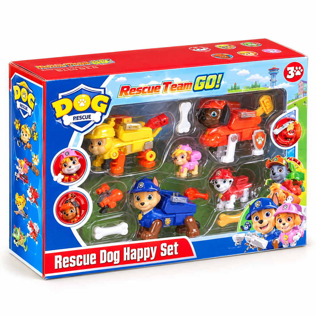 Rescue Dog Team Character Figure Playset