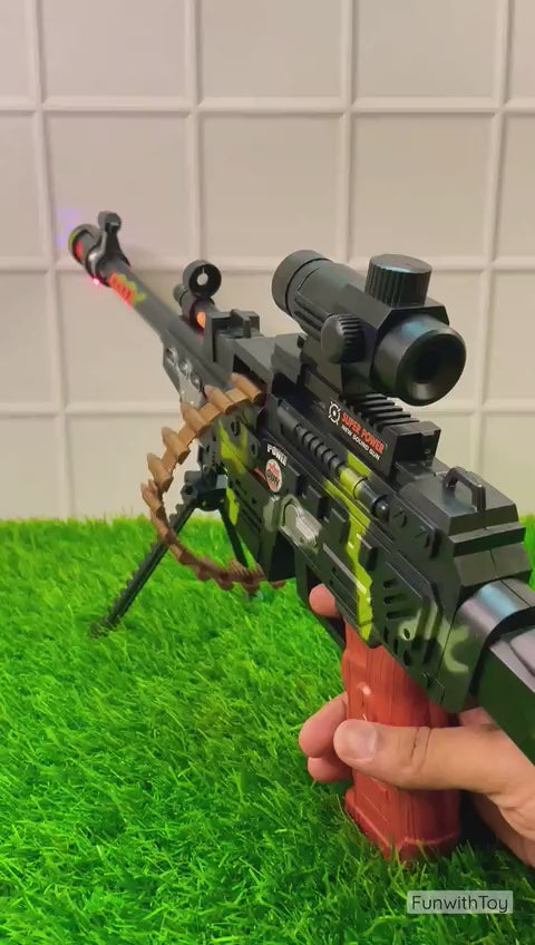 GOOYO Battery-Operated Toy Gun with LED Lights, Sound & Vibration