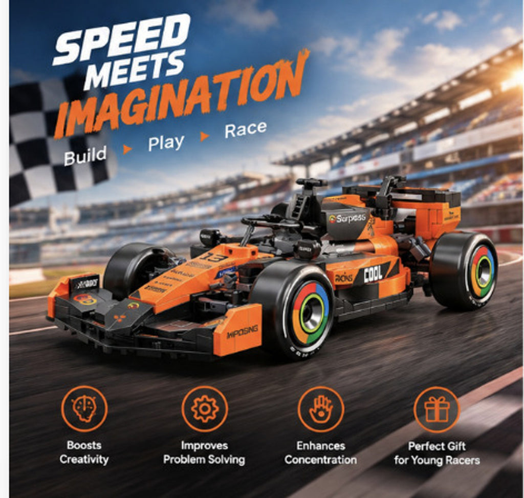 ThinkerPlace Roaring F1 Building Set – 467 pcs, Orange – view 5
