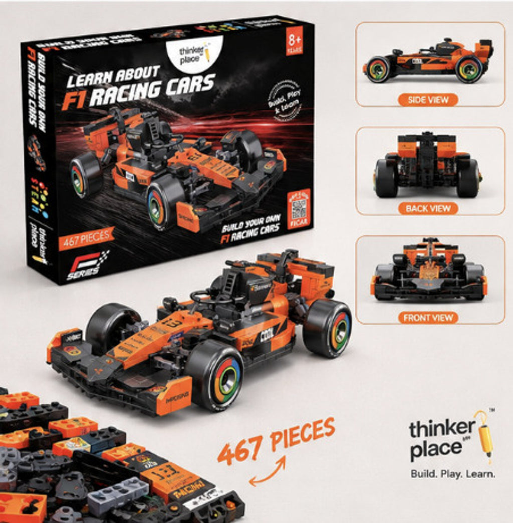 ThinkerPlace Roaring F1 Building Set – 467 pcs, Orange – view 1