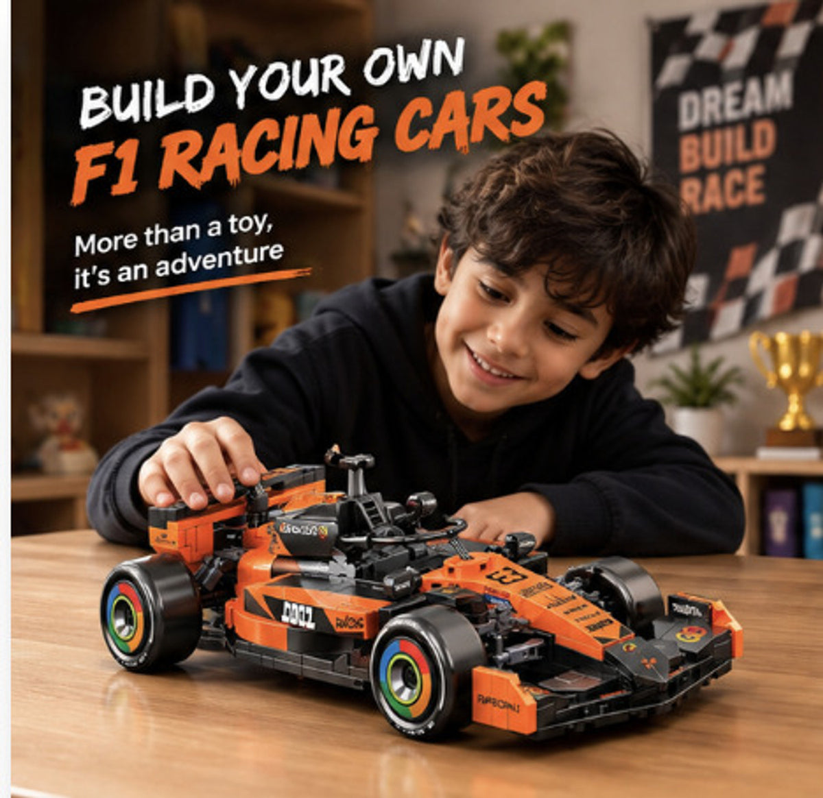 ThinkerPlace Roaring F1 Building Set – 467 pcs, Orange – view 2