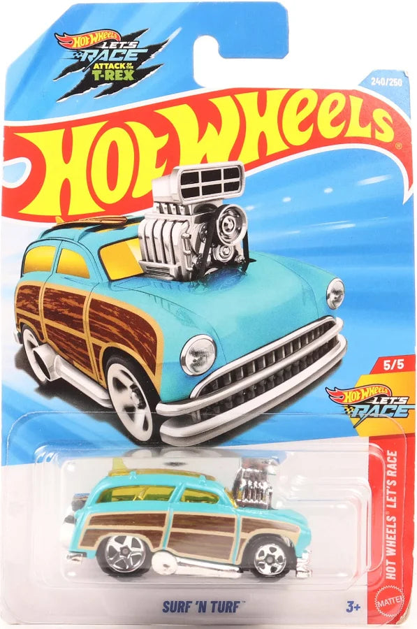 Hot Wheels Surf 'N Turf – Let's Race Attack of the T-Rex Packaging
