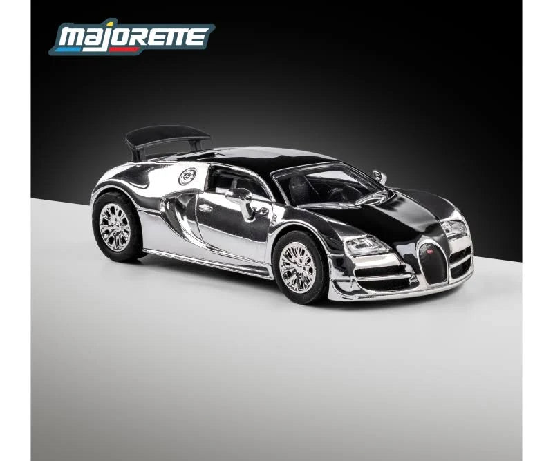 Majorette Bugatti Veyron - premium chrome detail close-up with Majorette branding