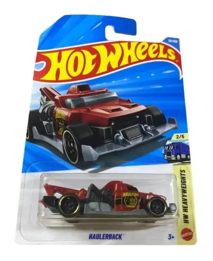 Hot Wheels Haulerback HW Heavyweights 2/5 on card packaging