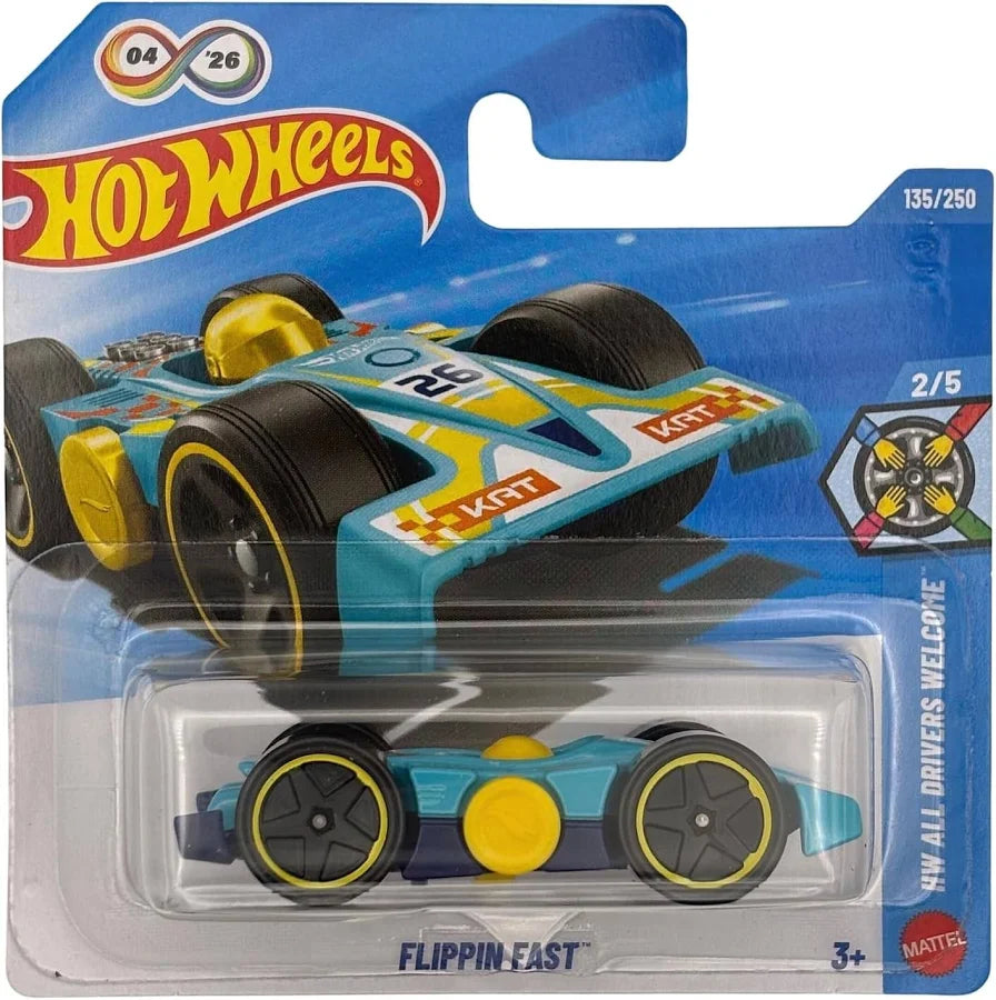Hot Wheels Flippin Fast HW All Drivers Welcome 2/5 on card packaging