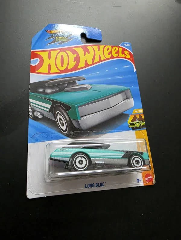 Hot Wheels Long Bloc Attack of the T-Rex 4/10 on card packaging